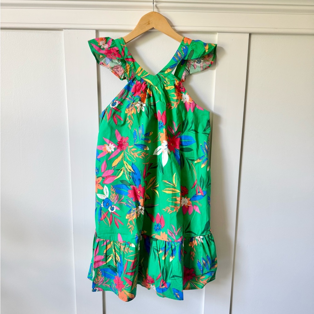 JCrew Green Floral Summer Dress